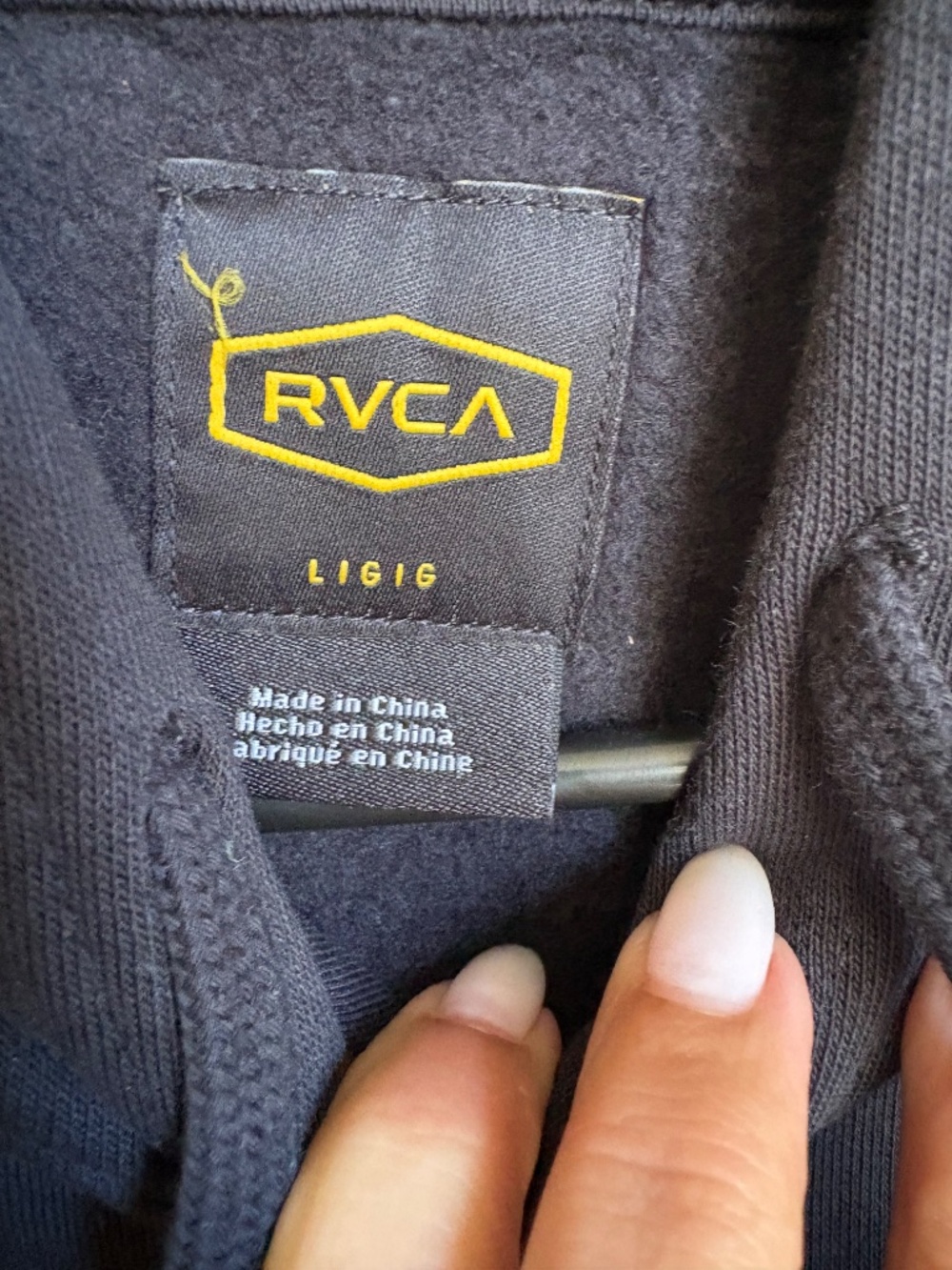 Mens Size Large RVCA Black Day Shift Hoodie NWT - Picture 4 of 5